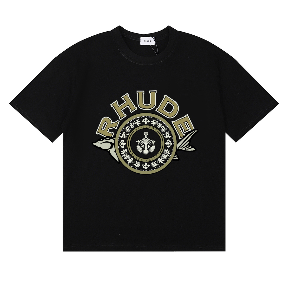 Rhude Caviar Print T-Shirt #50157 Apricot/White/Black