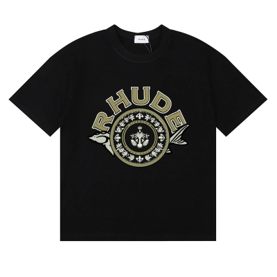 Rhude Caviar Print T-Shirt #50157 Apricot/White/Black 01