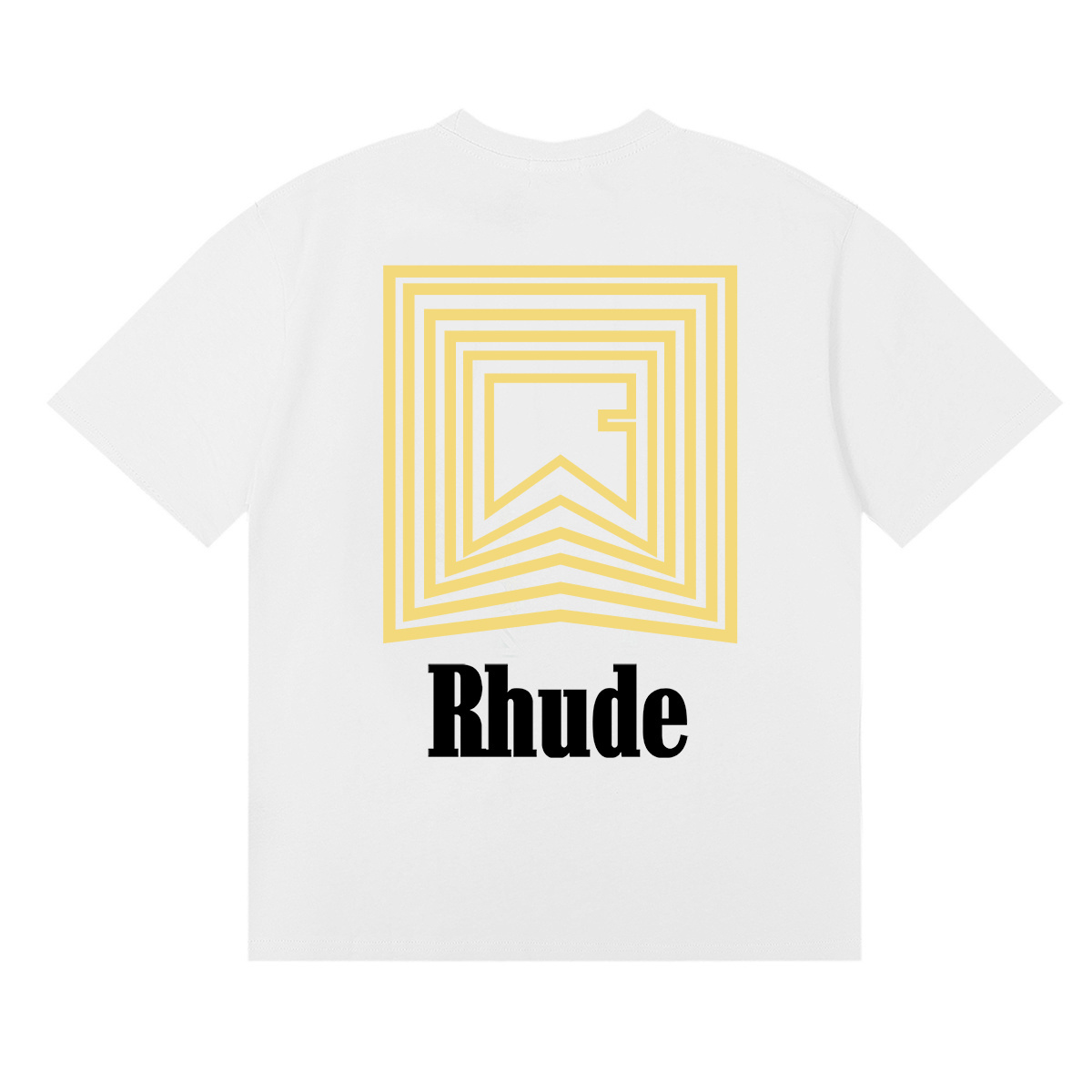 Rhude Chevron Logo Repeat T-Shirt #50138 Apricot/White/Black