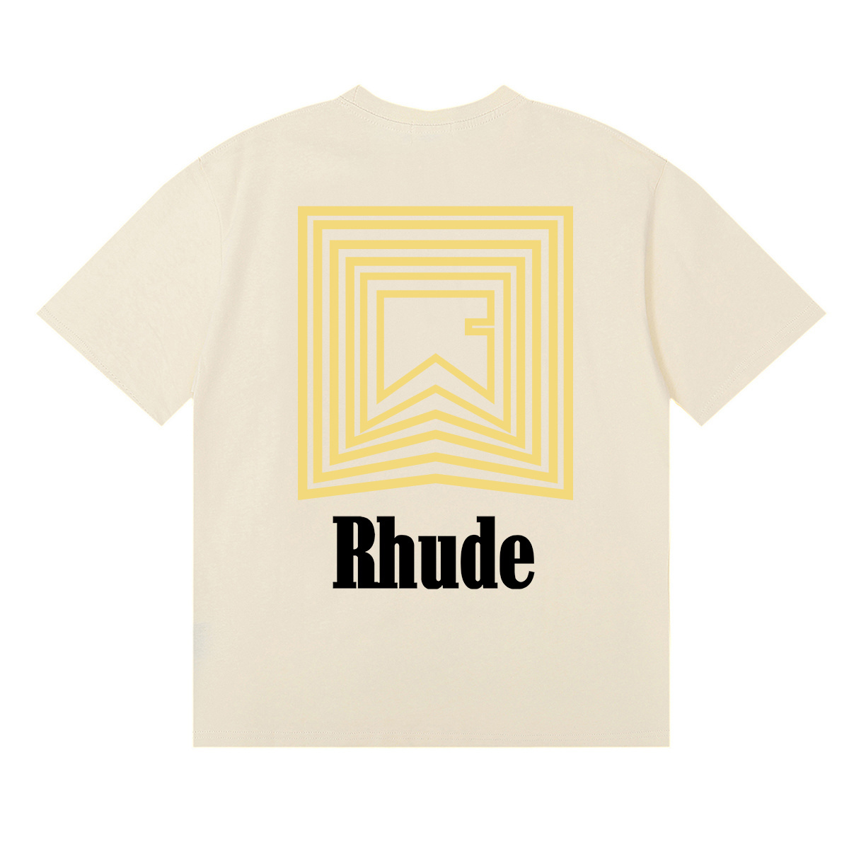 Rhude Chevron Logo Repeat T-Shirt #50138 Apricot/White/Black