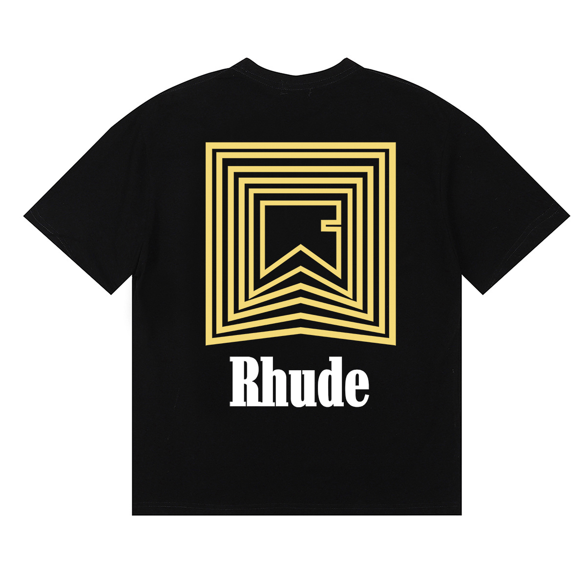 Rhude Chevron Logo Repeat T-Shirt #50138 Apricot/White/Black