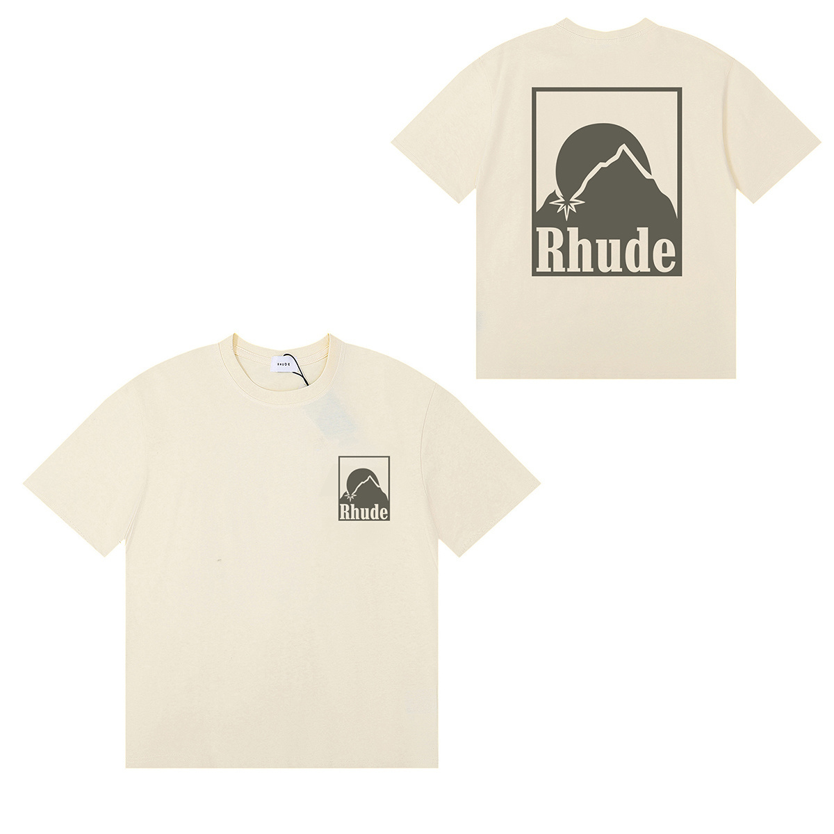 Rhude Moonlight Badge T-Shirt #50158 Apricot/White/Black