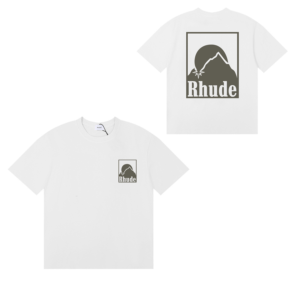 Rhude Moonlight Badge T-Shirt #50158 Apricot/White/Black