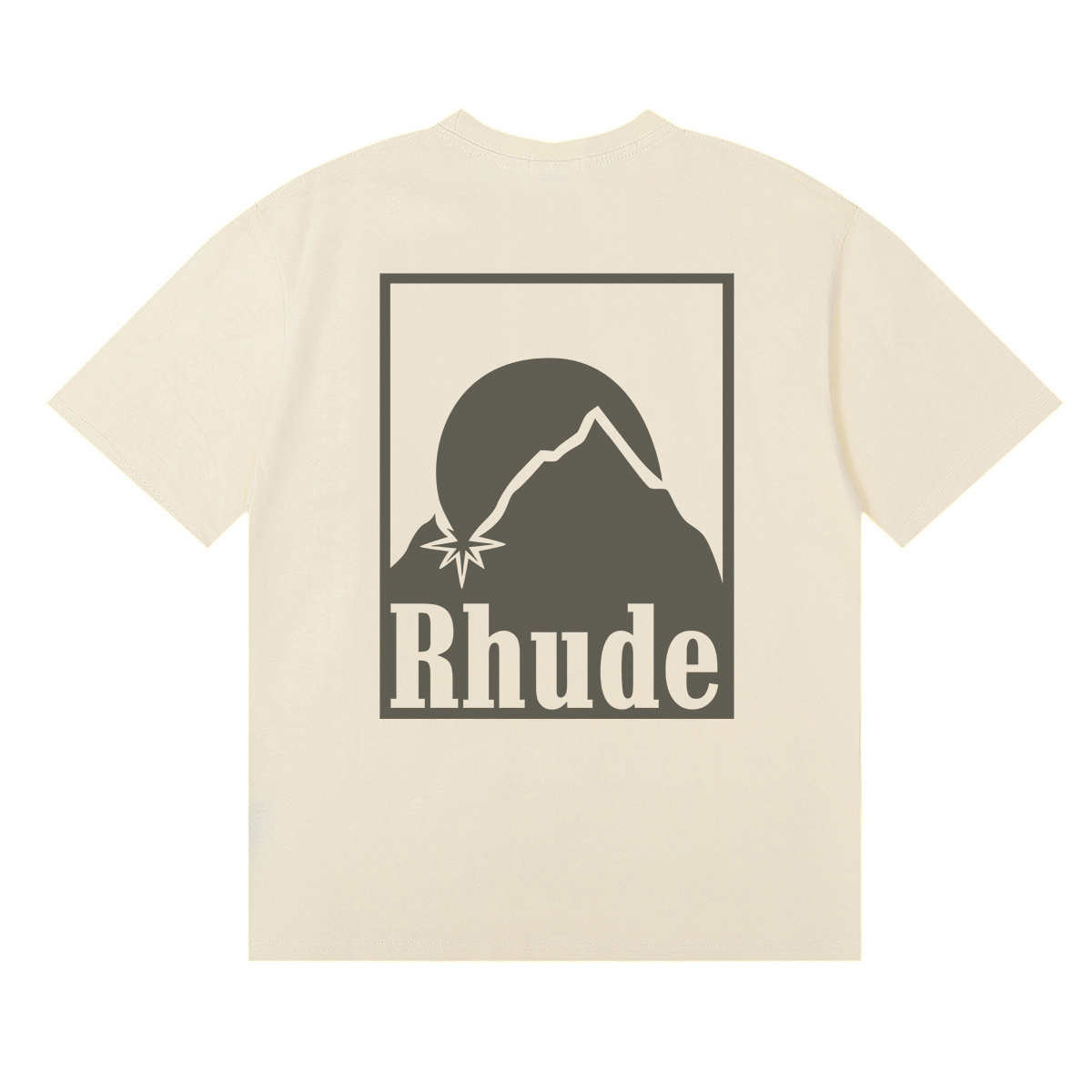 Rhude Moonlight Badge T-Shirt #50158 Apricot/White/Black