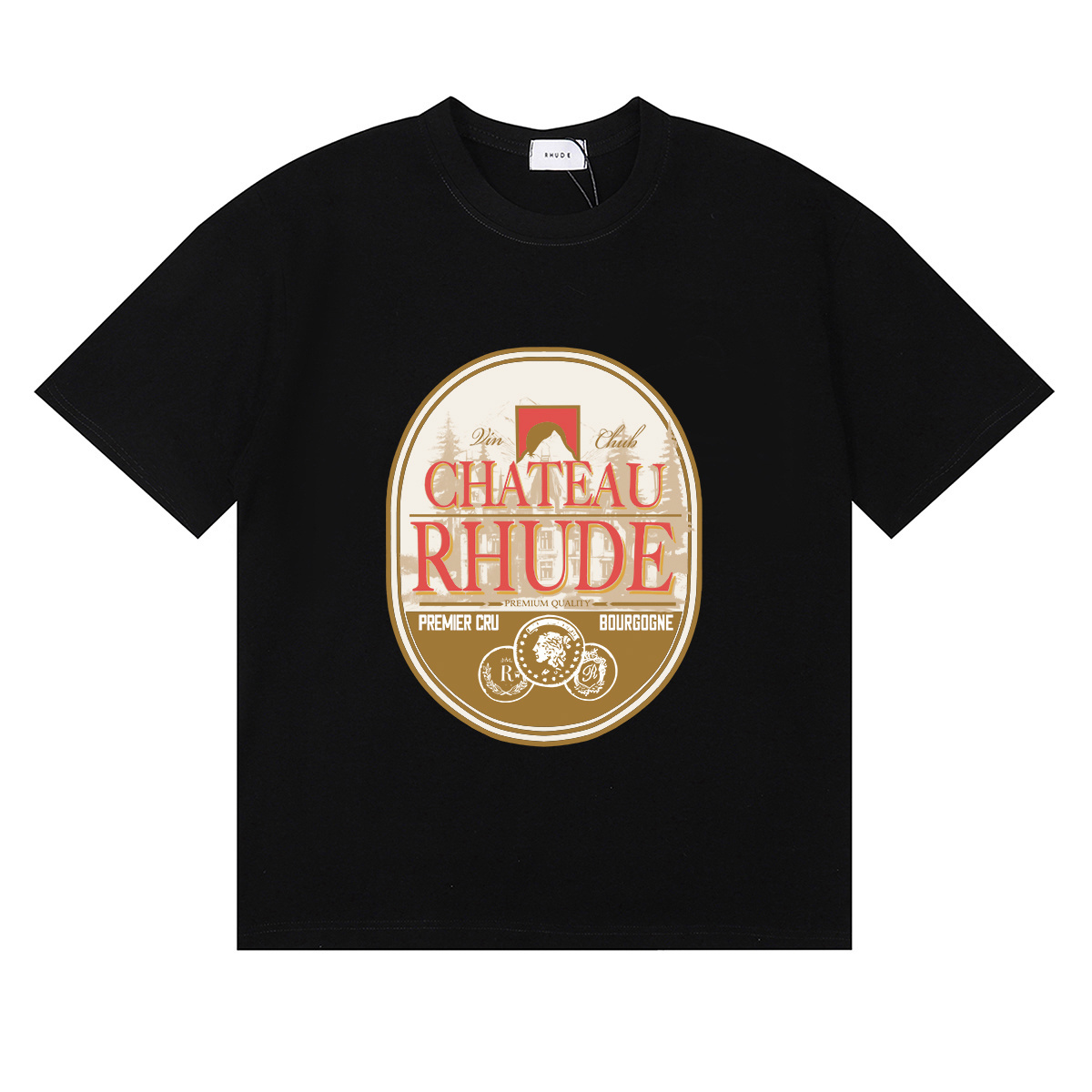 Rhude Premier Cru T-Shirt #50150 Apricot/White/Black