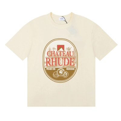 Rhude Premier Cru T-Shirt #50150 Apricot/White/Black 01