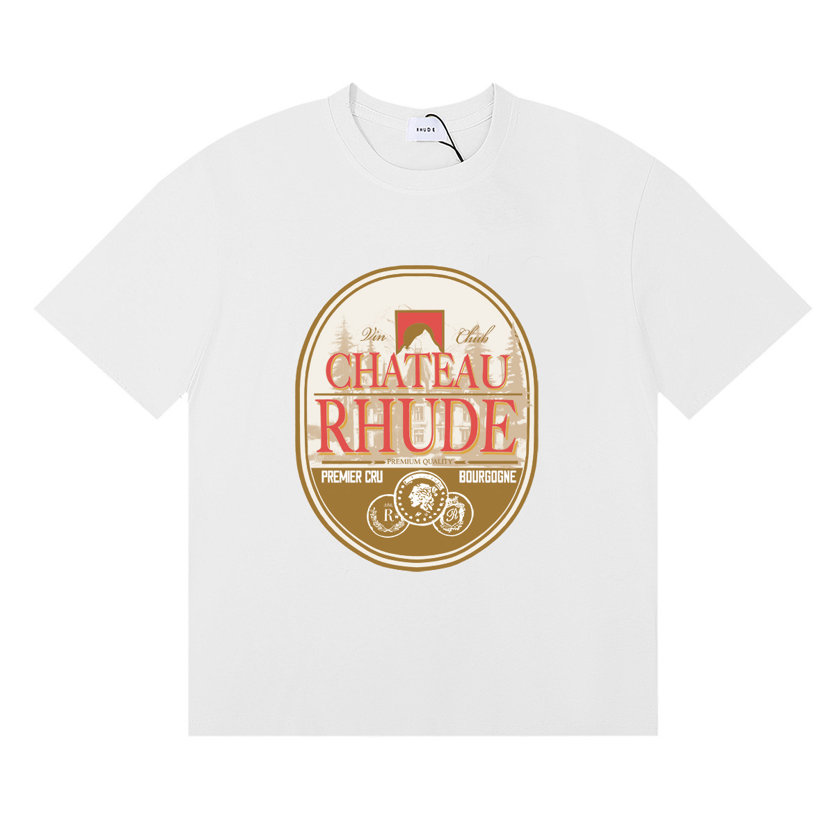 Rhude Premier Cru T-Shirt #50150 Apricot/White/Black