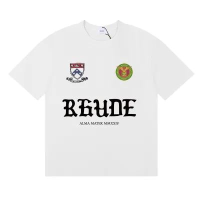 Rhude Runway Script T-Shirt #50139 Apricot/White/Black 02