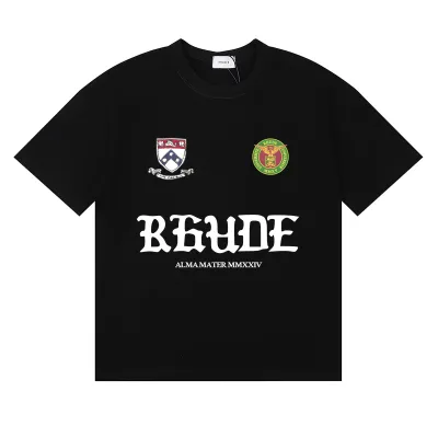 Rhude Runway Script T-Shirt #50139 Apricot/White/Black 01