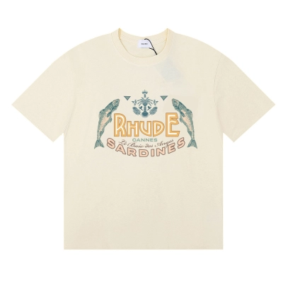 Rhude Sardines T-Shirt #50152 Apricot/White/Black 01