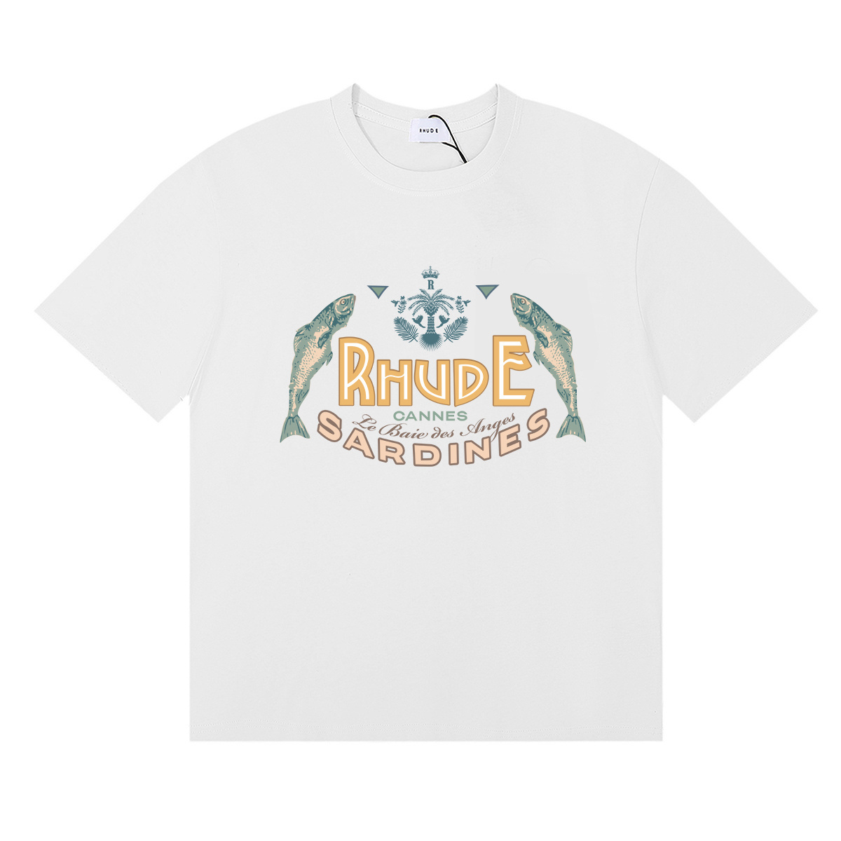 Rhude Sardines T-Shirt #50152 Apricot/White/Black