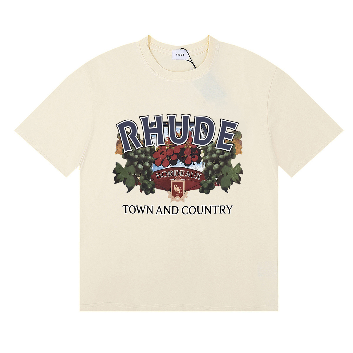 Rhude Town And Country T-Shirt #50137 Apricot/White/Black
