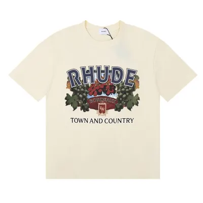 Rhude Town And Country T-Shirt #50137 Apricot/White/Black 01