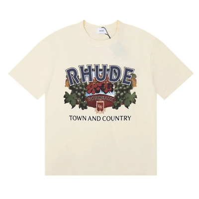 Rhude Town And Country T-Shirt #50137 Apricot/White/Black 01