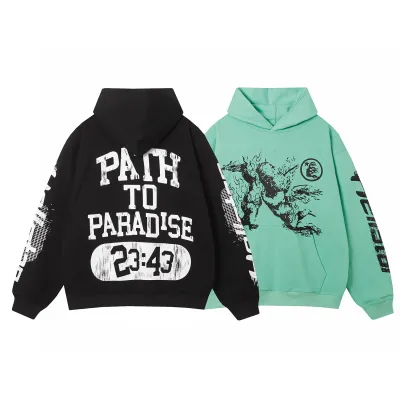 Hellstar Path To Paradise Hoodie #3098 Black/Green 01