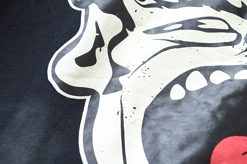 Hellstar Hell Red Flare star Retro washed distressed Print Hoodie #2030 Black/Red