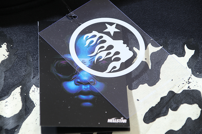 Hellstar Hell Red Flare star Retro washed distressed Print Hoodie #2030 Black/Red