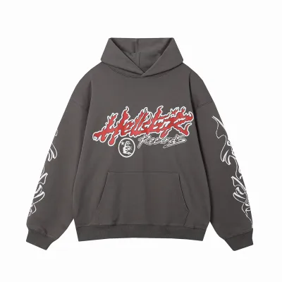 Hellstar Records Tour Hoodie #3071 Black/Brown 01