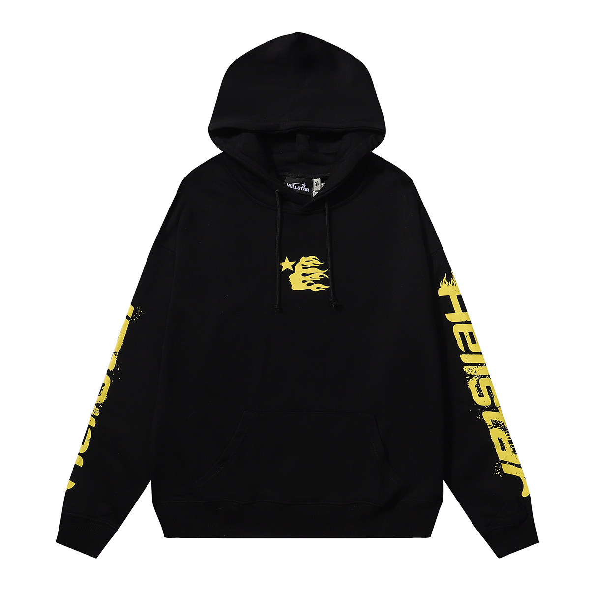 Hellstar Speed Hoodies #2230 Black White/Gray/Black Yellow