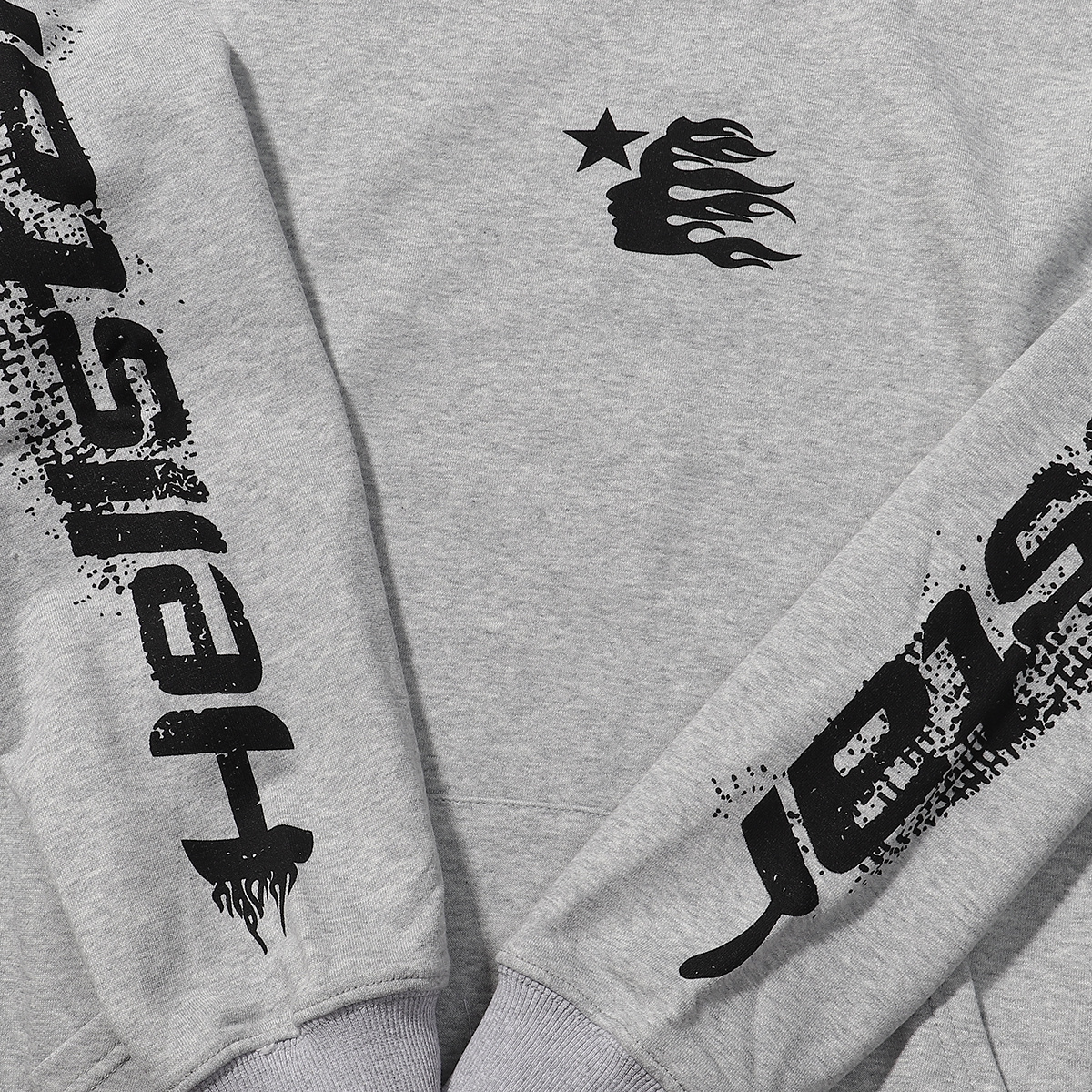 Hellstar Speed Hoodies #2230 Black White/Gray/Black Yellow