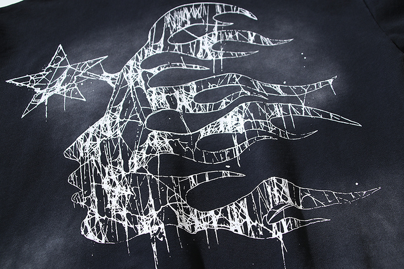 Hellstar Spiderweb Sport Black Hoodie #2039 