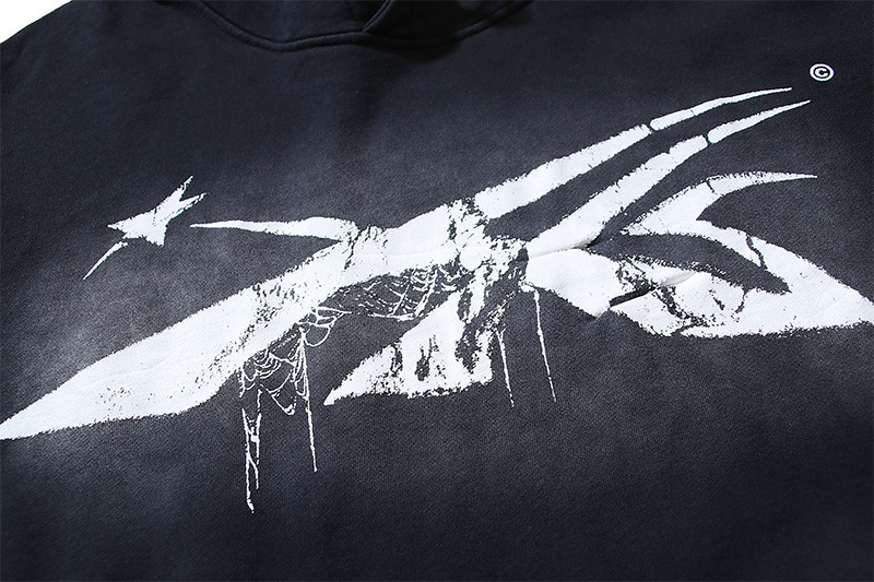 Hellstar Spiderweb Sport Black Hoodie #2039 