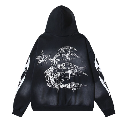 Hellstar Spiderweb Sport Black Hoodie #2039  02