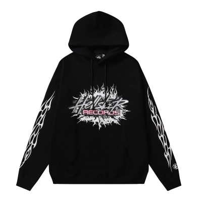 Hellstar Sports Future Flame Hoodie #2278 Black/White 01