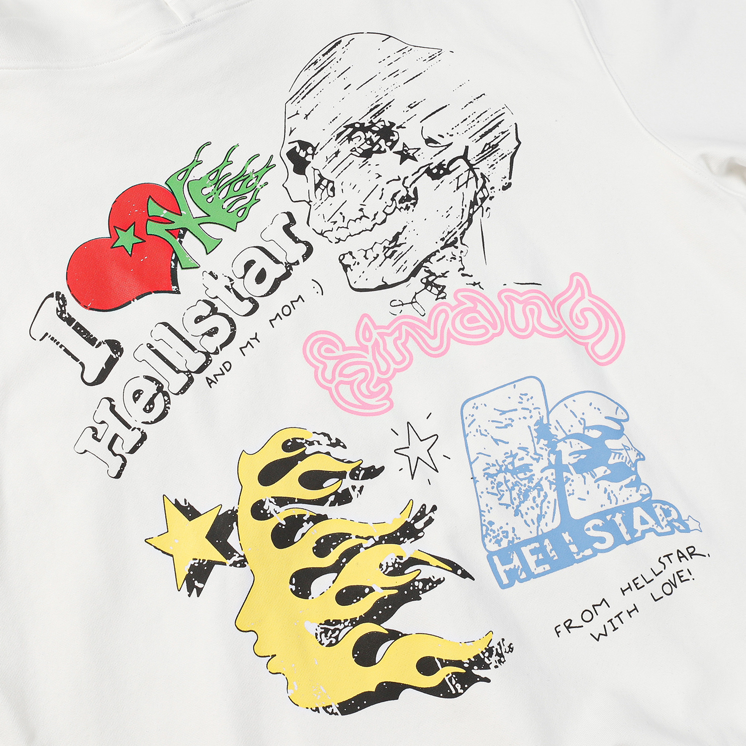 Hellstar Studio Summer Love Hoodie #3100 Black/White