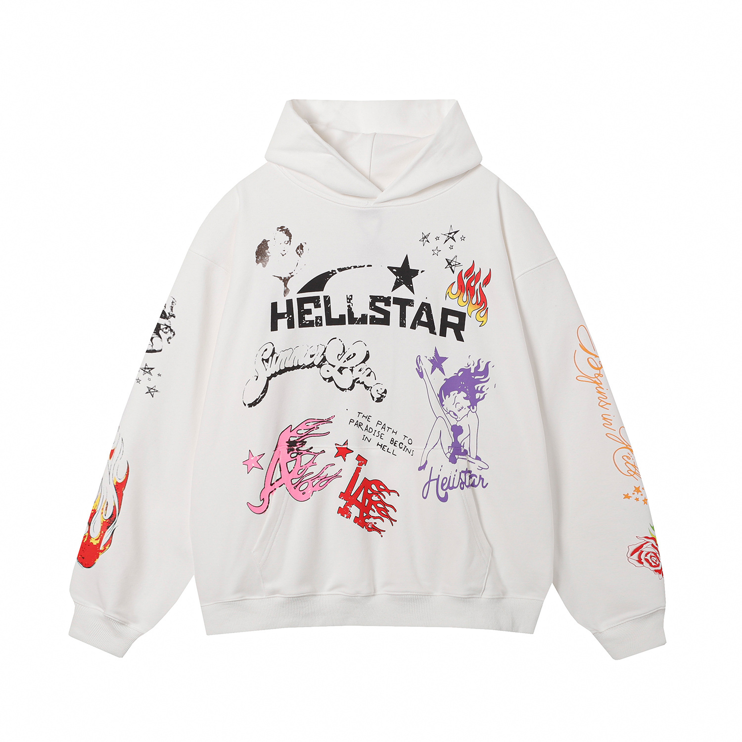 Hellstar Studio Summer Love Hoodie #3100 Black/White