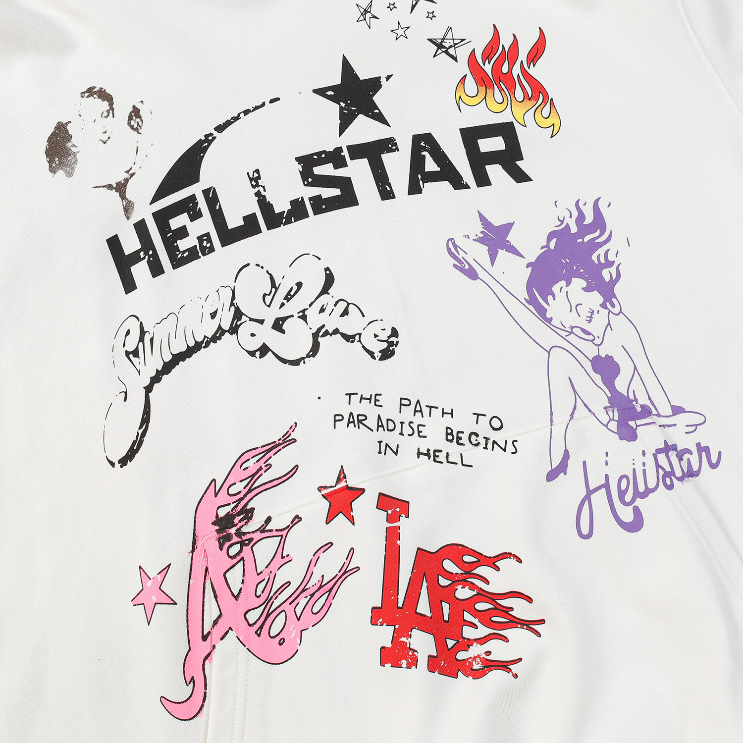 Hellstar Studio Summer Love Hoodie #3100 Black/White