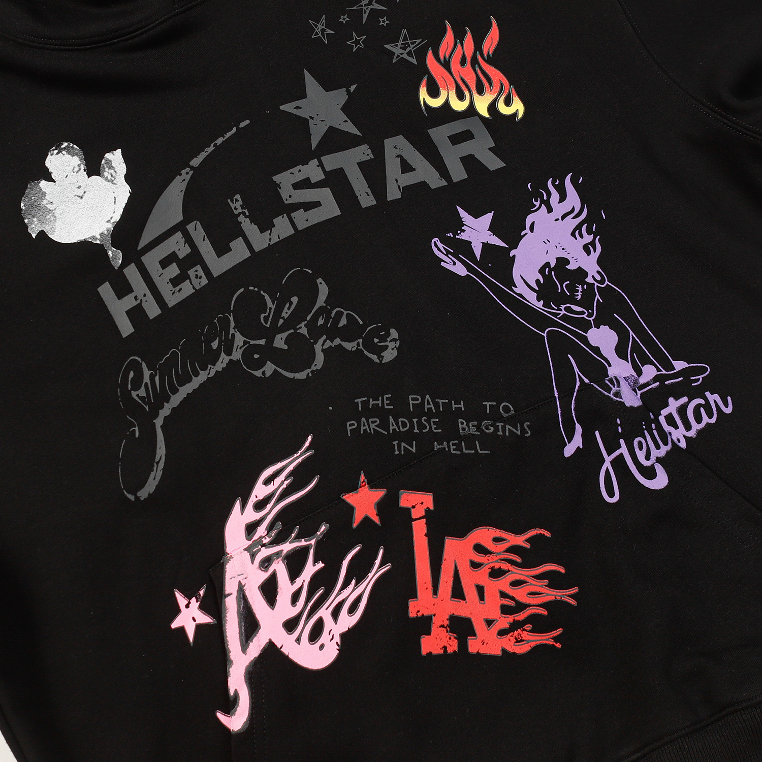 Hellstar Studio Summer Love Hoodie #3100 Black/White