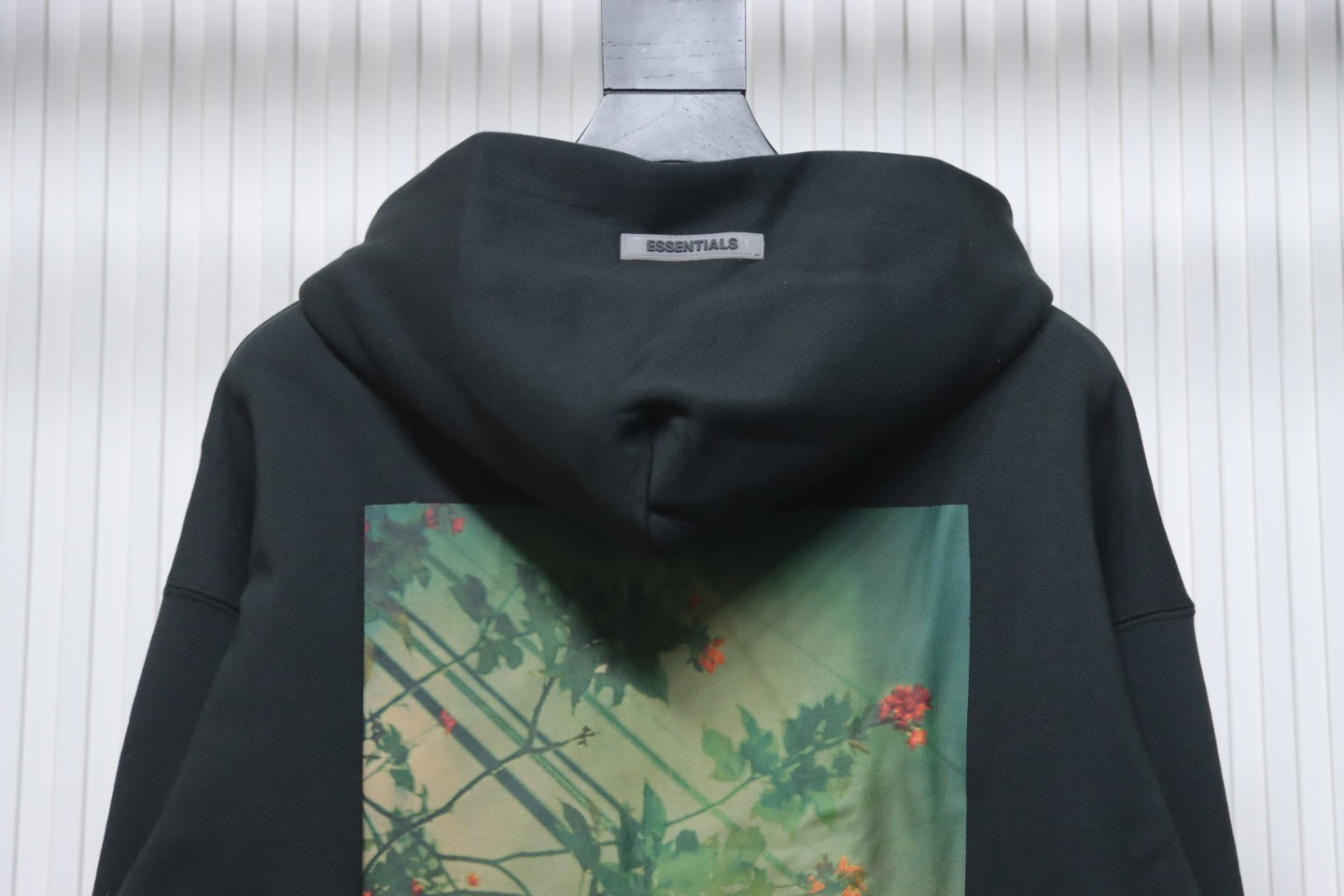 Fear of God Essentials Flower Photo Pullover Hoodie Black