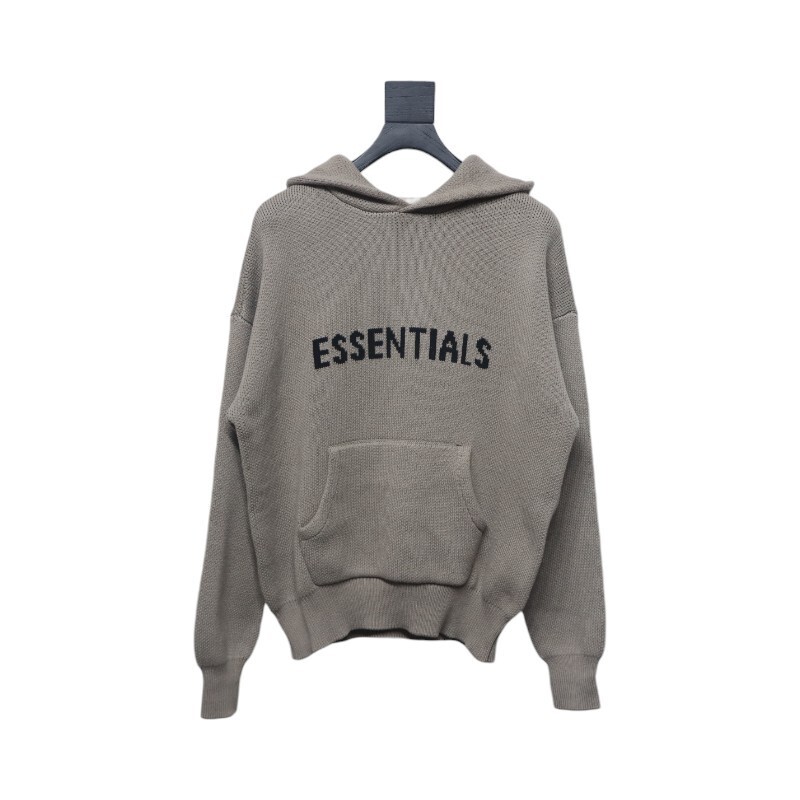 Fear of God Essentials Knit Pullover Hoodie Taupe