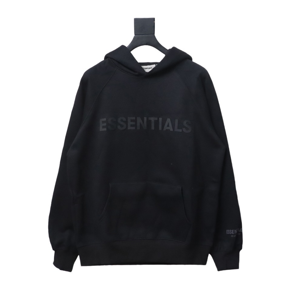 Fear of God Essentials Pullover Hoodie Applique Logo Black