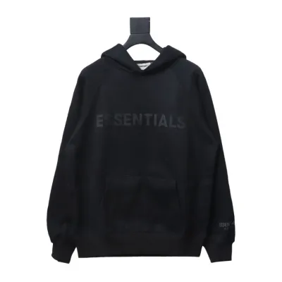 Fear of God Essentials Pullover Hoodie Applique Logo Black 01