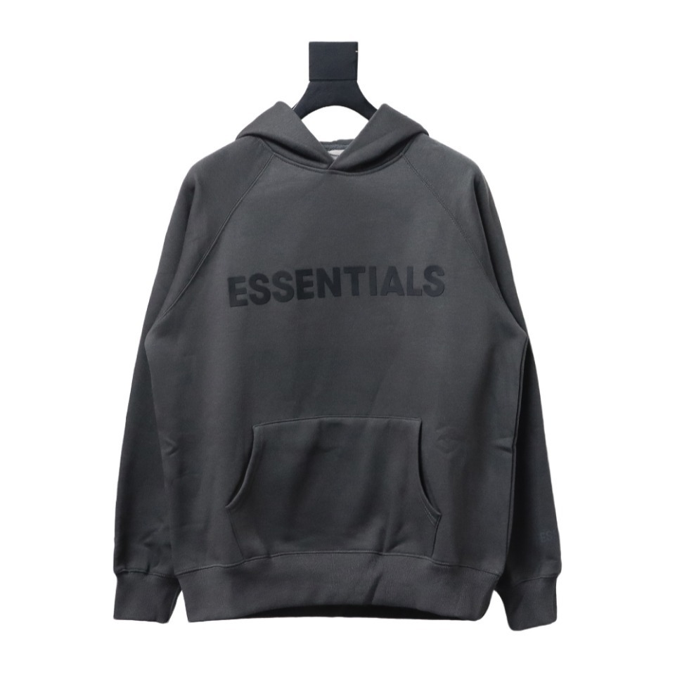 Fear of God Essentials Pullover Hoodie Applique Logo Dark Gray