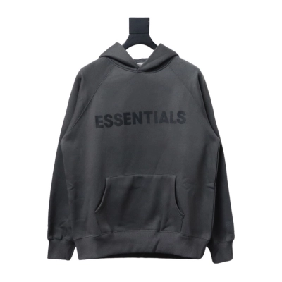 Fear of God Essentials Pullover Hoodie Applique Logo Dark Gray 01