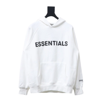 Fear of God Essentials Pullover Hoodie Applique Logo White 01
