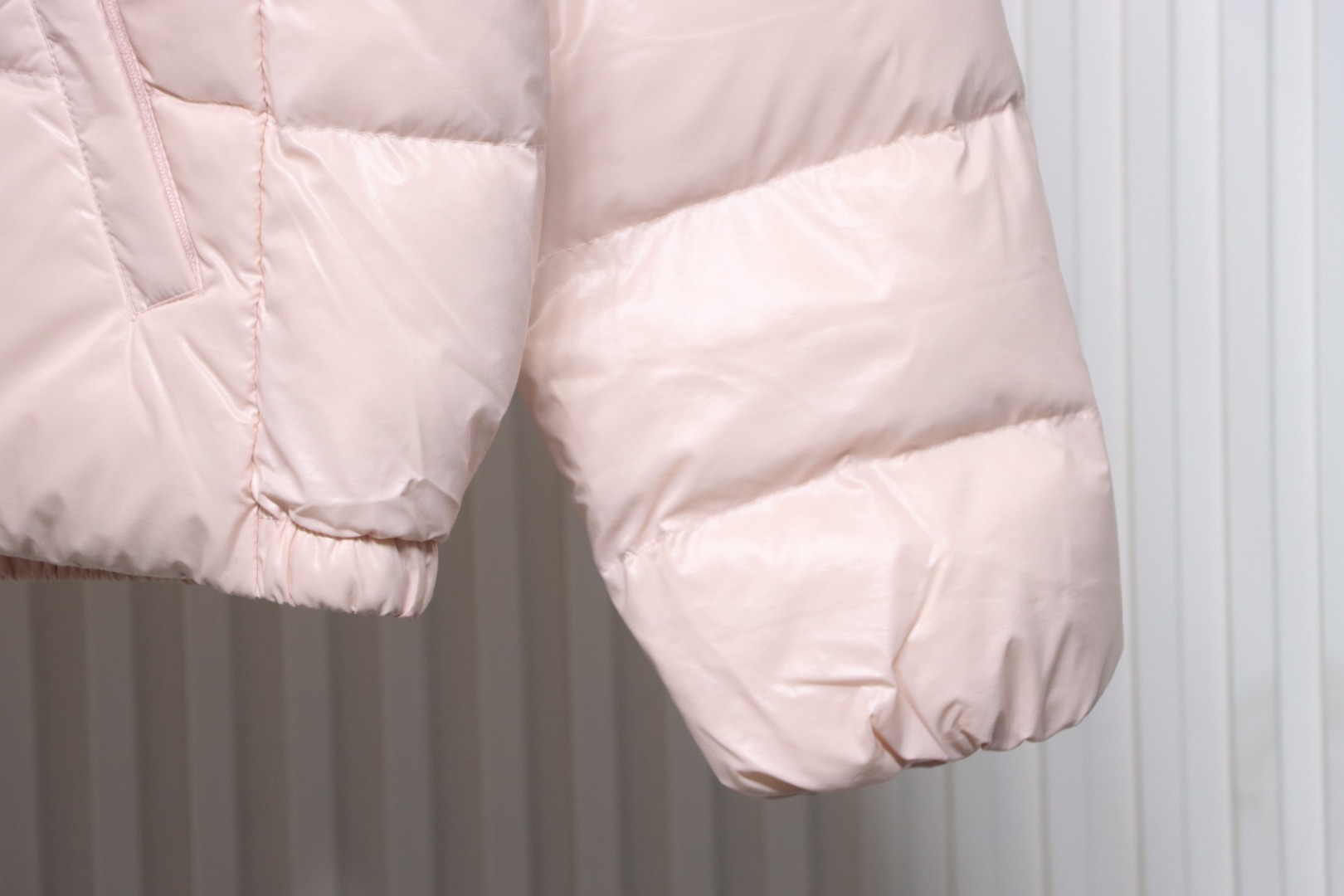 Moncler Andro Removable Hooded Short Down Jacket Light Pink