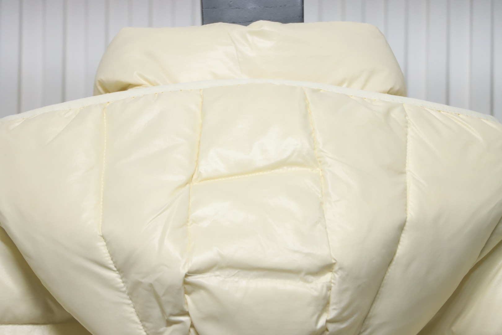 Moncler Andro Removable Hooded Short Down Jacket Creamy White