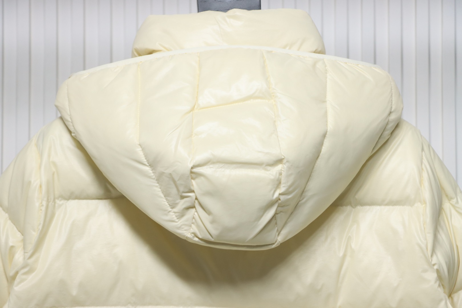 Moncler Andro Removable Hooded Short Down Jacket Creamy White