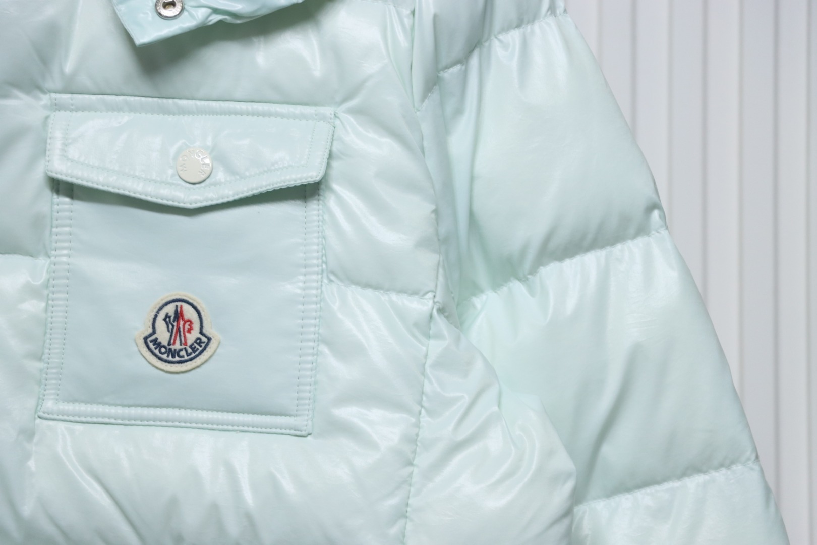 Moncler Andro Removable Hooded Short Down Jacket Sky Blue