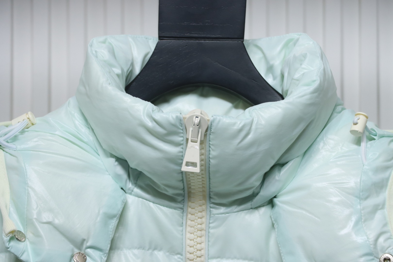 Moncler Andro Removable Hooded Short Down Jacket Sky Blue