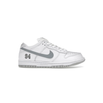 Nike SB Dunk Low Supreme 94 White Metallic Silver 02