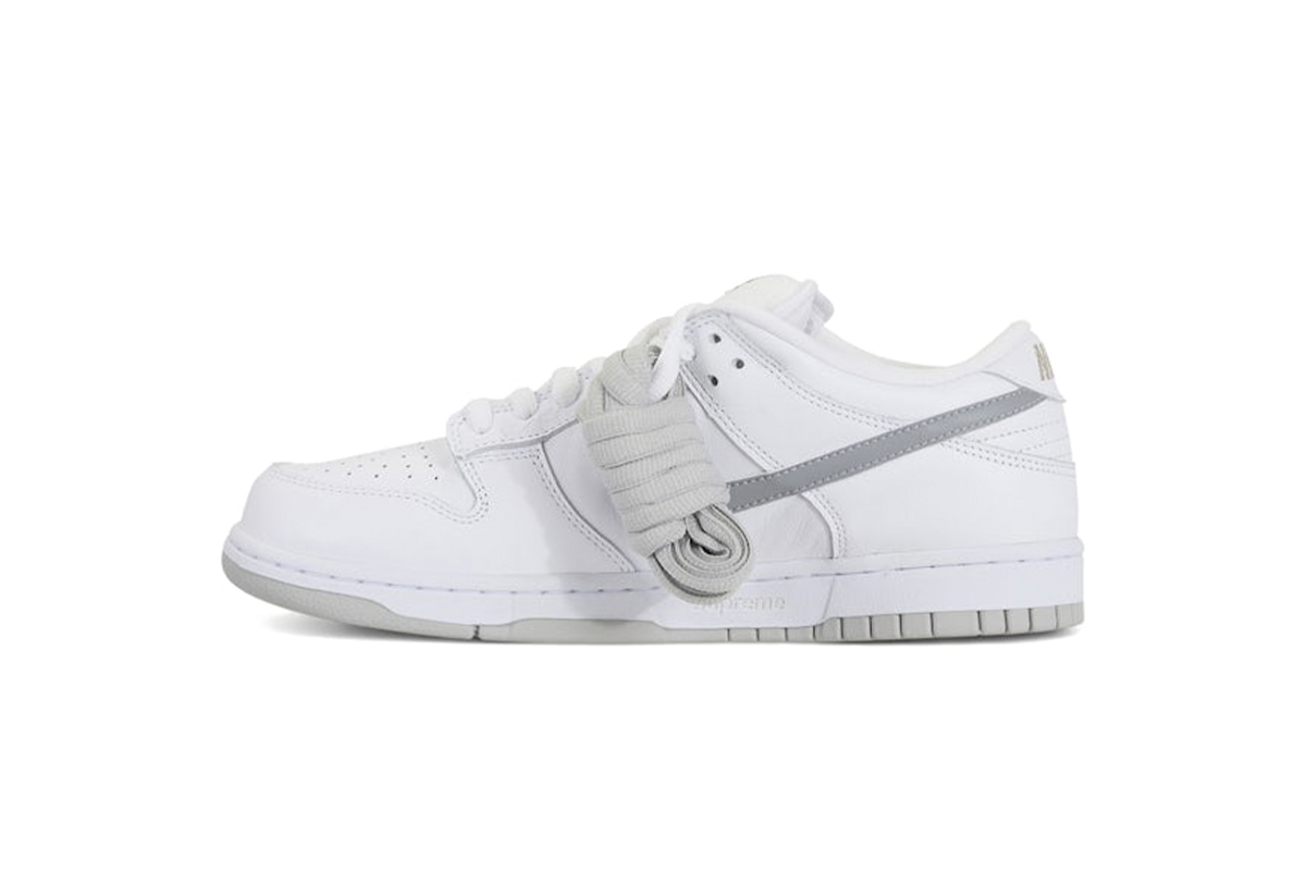 Nike SB Dunk Low Supreme 94 White Metallic Silver