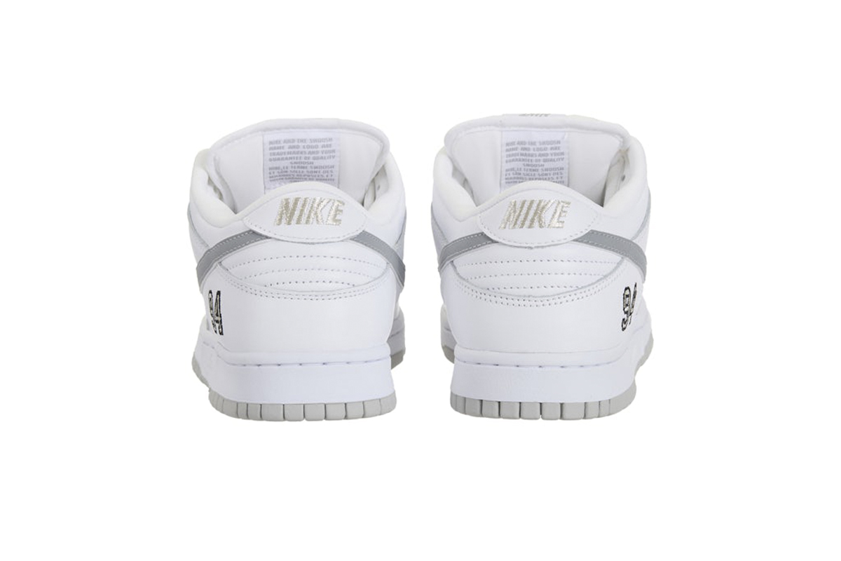 Nike SB Dunk Low Supreme 94 White Metallic Silver