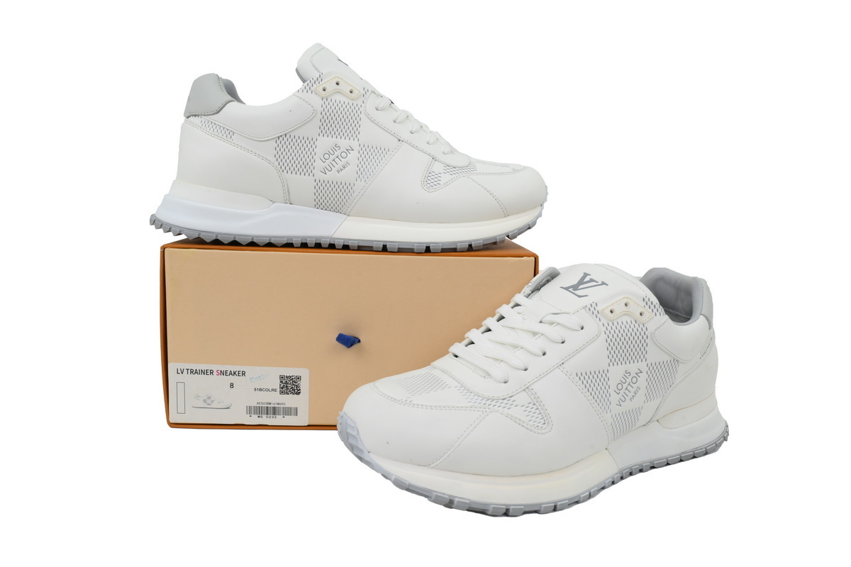 Louis Vuitton Runner Gray White Grid Pattern