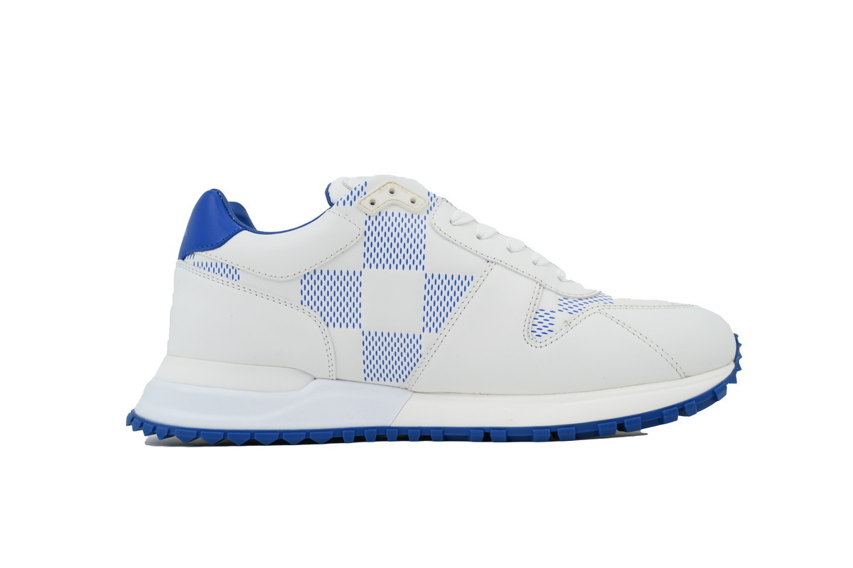 Louis Vuitton Runner White Blue Grid Pattern