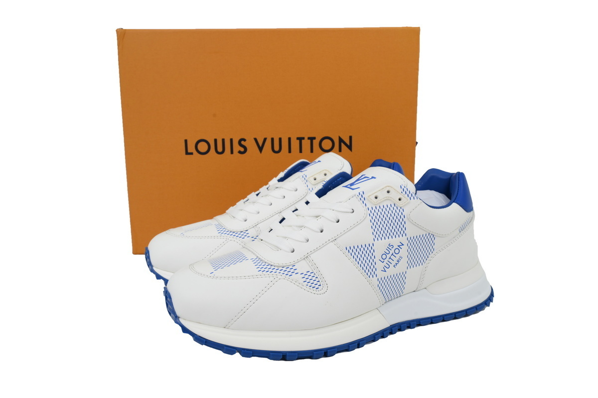 Louis Vuitton Runner White Blue Grid Pattern